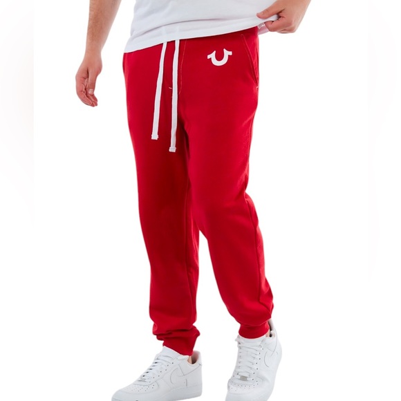 TRUE RELIGION LOGO‎ JOGGER SWEATPANT - RUBY RED - Picture 1 of 4